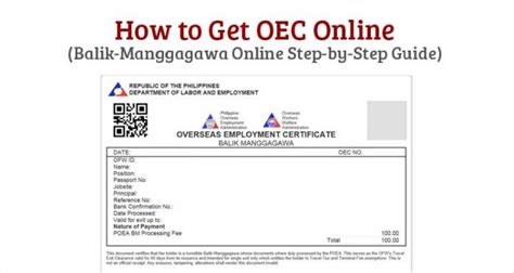 OEC Registration Guide: How to get Balik .